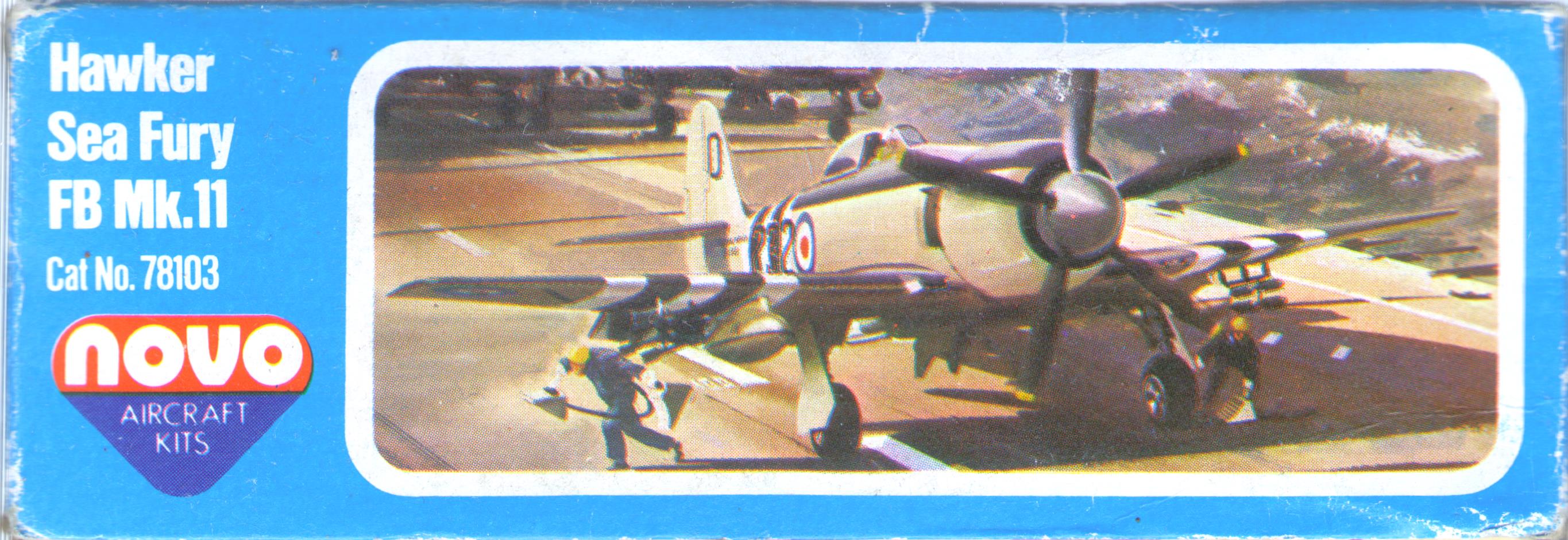 Малая сторона коробки NNOVO Toys Ltd F154 Hawker Sea Fury, 1980